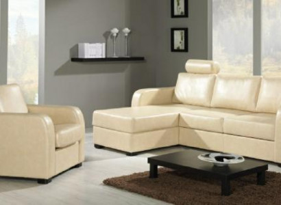 Ecksofa Sofa Couch Leder Textil Stoff Wohnlandschaft Garnitur Polster Ecke CAPRI